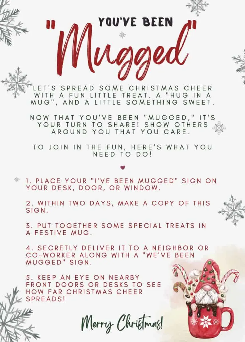 you've been mugged game - gift ideas and free printable - single